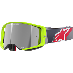 Alpinestars Supertech Corp Goggles [Colour Option: Black-Red] [Lens Colour: Silver Mirror]