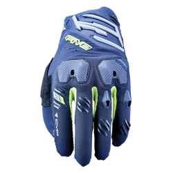 Five Gloves E1 Enduro Gloves [Colour Option: Navy/Fluro] [Size: Small]