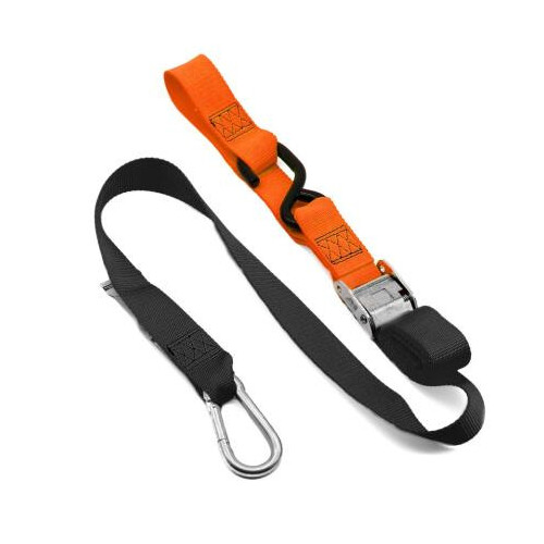 Adventure Moto Tie Downs 38mm Snap Hook (Pair) [Colour Option: Black/Orange/Adventure Moto Logo]