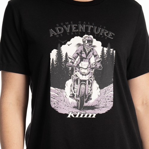 Klim Adventure Tri-Blend Women's Tee [Colour Option: Black - Wisteria] [Size: XSmall]