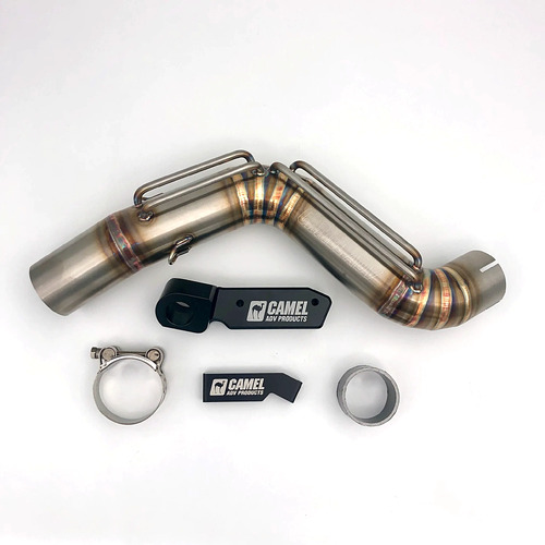 Camel ADV Products T7 High Exhaust - Enduro Bend [Muffler Option: No Muffler]