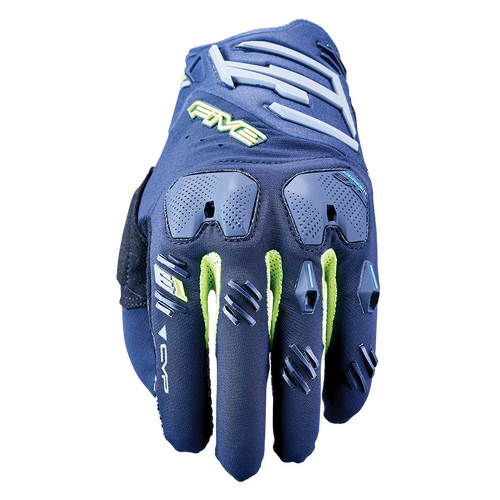 Five Gloves E1 Enduro Gloves [Colour Option: Navy/Fluro] [Size: Small]