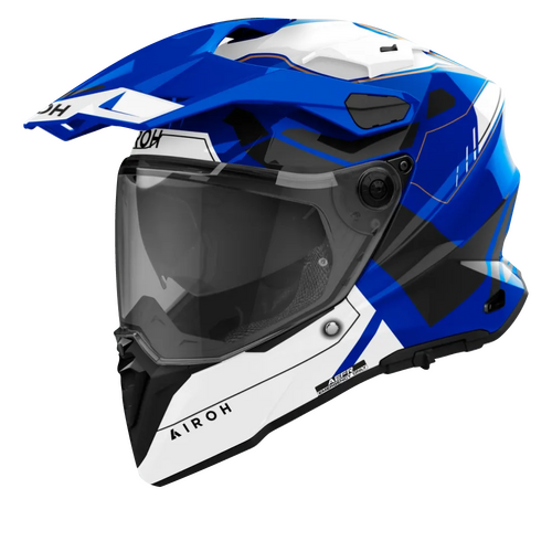 Airoh Commander 2 Reveal Gloss Blue Adventure Helmet [Size: Large]