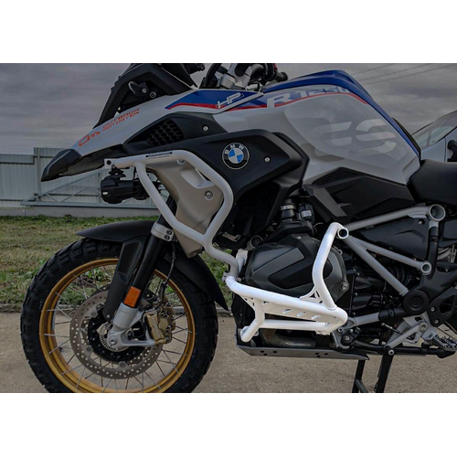 Outback Motortek Lower Crash bars For BMW R1250GS/GSA ('19-'23) [Colour Option: White]